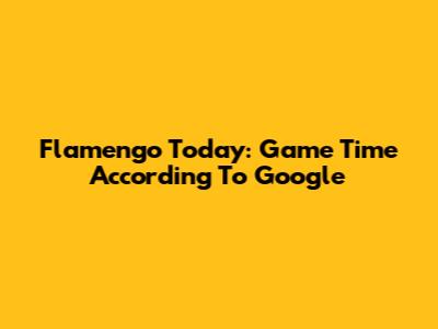 Flamengo Today: Game Time According To Google