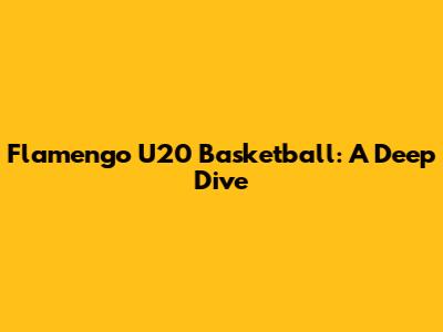 Flamengo U20 Basketball: A Deep Dive