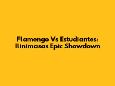 Flamengo Vs Estudiantes: Ilinimasa's Epic Showdown