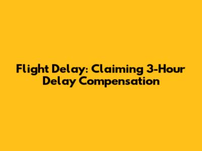 Flight Delay: Claiming 3-Hour Delay Compensation