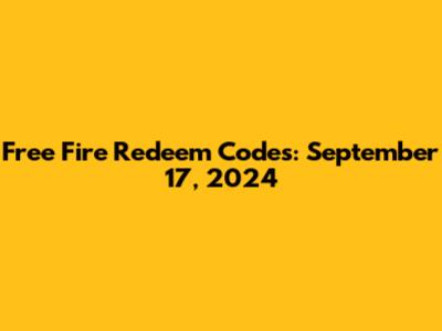 Free Fire Redeem Codes: September 17, 2024