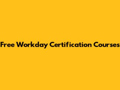Free Workday Certification Courses