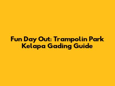 Fun Day Out: Trampolin Park Kelapa Gading Guide