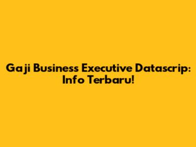 Gaji Business Executive Datascrip: Info Terbaru!