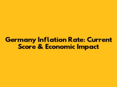 Germany Inflation Rate: Current Score & Economic Impact