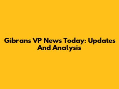 Gibran's VP News Today: Updates And Analysis