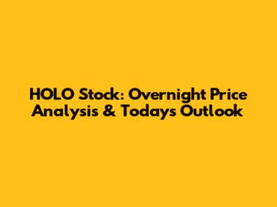 HOLO Stock: Overnight Price Analysis & Today's Outlook