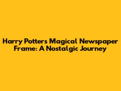 Harry Potter's Magical Newspaper Frame: A Nostalgic Journey