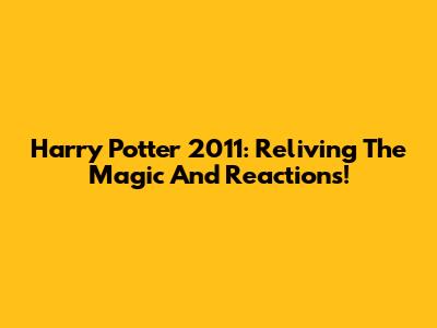 Harry Potter 2011: Reliving The Magic And Reactions!