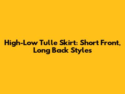 High-Low Tulle Skirt: Short Front, Long Back Styles