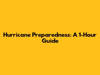 Hurricane Preparedness: A 1-Hour Guide