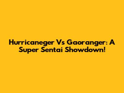 Hurricaneger Vs Gaoranger: A Super Sentai Showdown!
