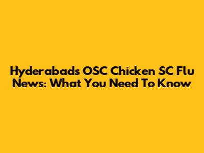 Hyderabad's OSC Chicken SC Flu News: What You Need To Know