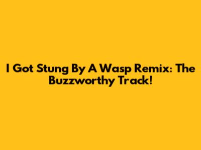 I Got Stung By A Wasp Remix: The Buzzworthy Track!