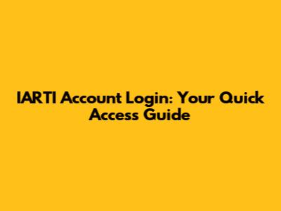 IARTI Account Login: Your Quick Access Guide