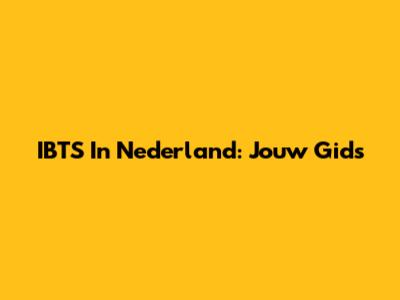 IBTS In Nederland: Jouw Gids