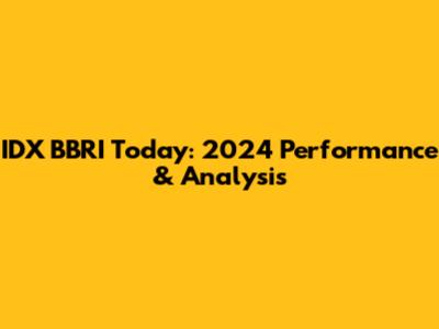 IDX BBRI Today: 2024 Performance & Analysis