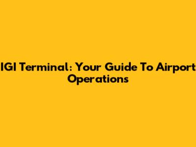 IGI Terminal: Your Guide To Airport Operations