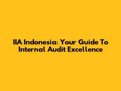 IIA Indonesia: Your Guide To Internal Audit Excellence