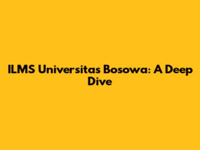 ILMS Universitas Bosowa: A Deep Dive