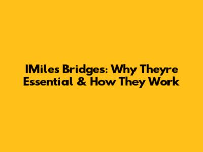 IMiles Bridges: Why They're Essential & How They Work