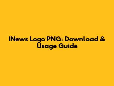INews Logo PNG: Download & Usage Guide