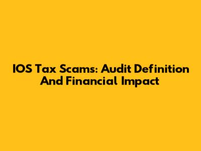 IOS Tax Scams: Audit Definition And Financial Impact