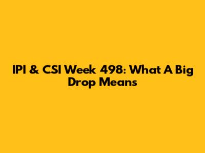 IPI & CSI Week 498: What A Big Drop Means