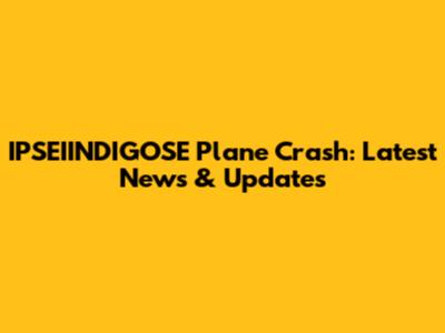 IPSEIINDIGOSE Plane Crash: Latest News & Updates