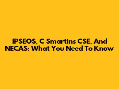 IPSEOS, C Smartins CSE, And NECAS: What You Need To Know