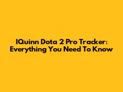 IQuinn Dota 2 Pro Tracker: Everything You Need To Know