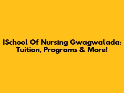 ISchool Of Nursing Gwagwalada: Tuition, Programs & More!