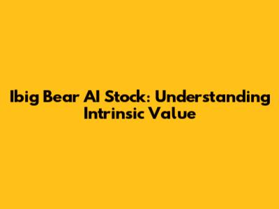 Ibig Bear AI Stock: Understanding Intrinsic Value