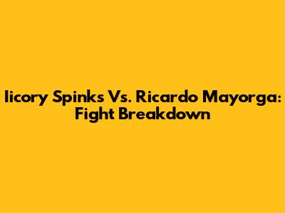 Iicory Spinks Vs. Ricardo Mayorga: Fight Breakdown