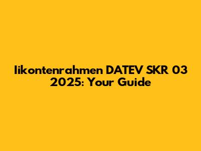 Iikontenrahmen DATEV SKR 03 2025: Your Guide