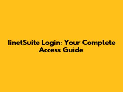IinetSuite Login: Your Complete Access Guide