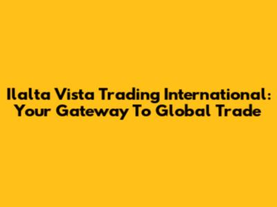 Ilalta Vista Trading International: Your Gateway To Global Trade