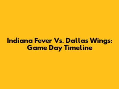 Indiana Fever Vs. Dallas Wings: Game Day Timeline