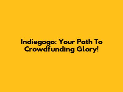 Indiegogo: Your Path To Crowdfunding Glory!