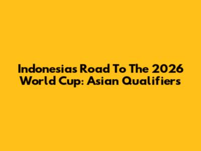 Indonesia's Road To The 2026 World Cup: Asian Qualifiers