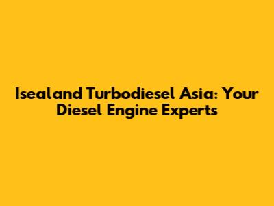 Isealand Turbodiesel Asia: Your Diesel Engine Experts