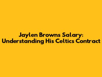 Jaylen Brown's Salary: Understanding His Celtics Contract