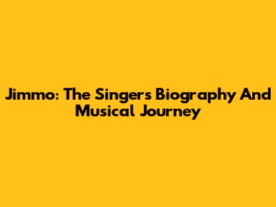 Jimmo: The Singer's Biography And Musical Journey