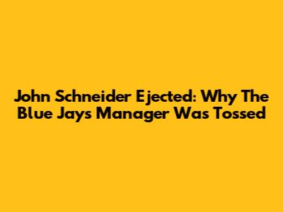 John Schneider Ejected: Why The Blue Jays Manager Was Tossed