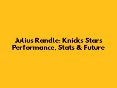 Julius Randle: Knicks Star's Performance, Stats & Future