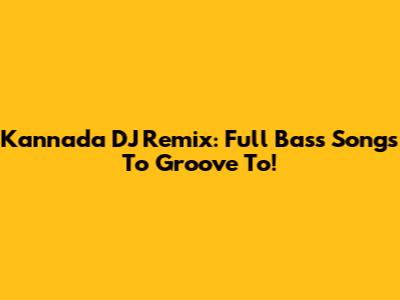 Kannada DJ Remix: Full Bass Songs To Groove To!