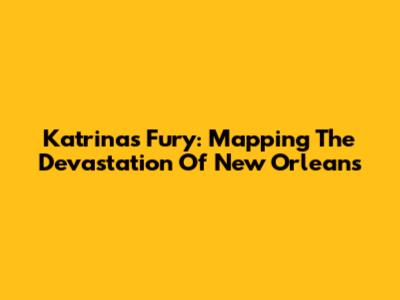 Katrina's Fury: Mapping The Devastation Of New Orleans