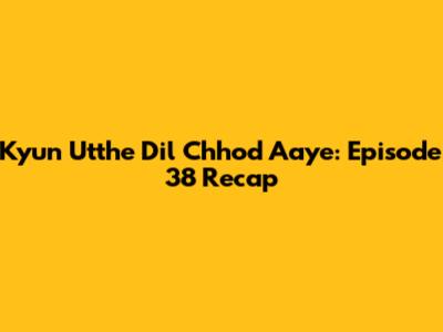 Kyun Utthe Dil Chhod Aaye: Episode 38 Recap