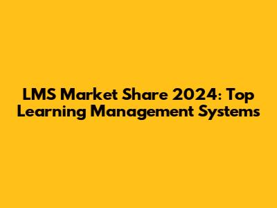LMS Market Share 2024: Top Learning Management Systems