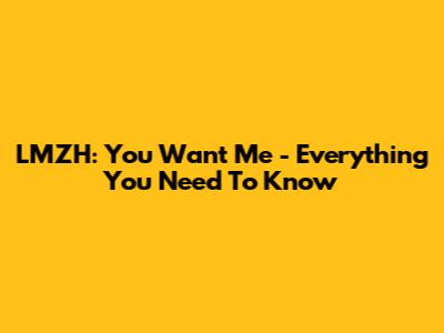 LMZH: You Want Me - Everything You Need To Know